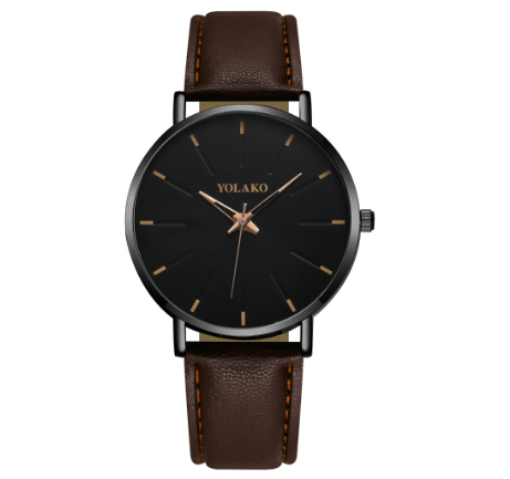 Ultra thin fashion men's watch simple scale personalized pointer belt quartz watch 004