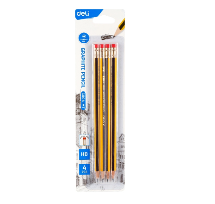 Deli C004-MT Graphite Pencil HB 4pcs/pack