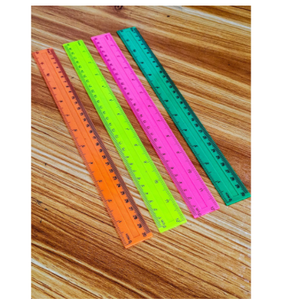 12-Inch Ruler Soft/Hard Clear/Neon Measuring Tool