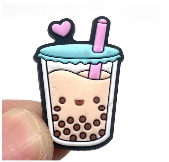 Cute Coffee Jibits Croc Milk Tea Jibitz Charm Pin Milktea Shoe Charms Starbucks Croc Jibbits for Men Shoes Accessories Decoration MT7