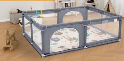 NIVICO BEBE Big Folding Baby Playpen With Balls And Indoor Breathable Mesh Playfence