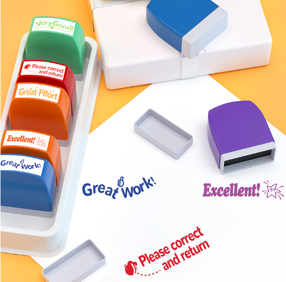 Teacher Stamps-Automatic Inking Inspiration and Colorful Sets, Suitable for School Classrooms and Home School Settings