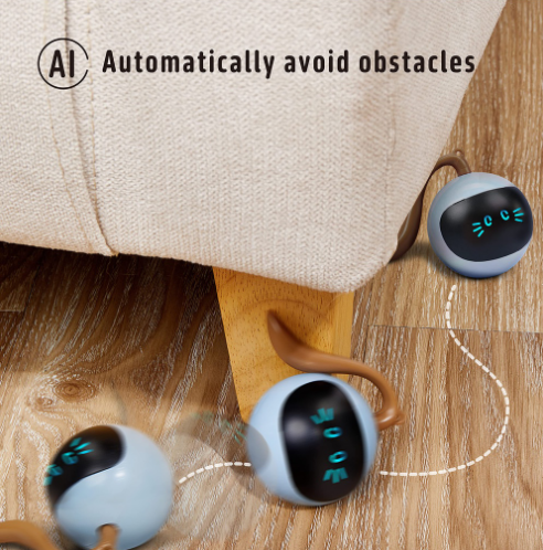 Cat Toy360° Self Rolling Ball Magic Ball Interactive USB Rechargeable Automatic Standby Colorful LED