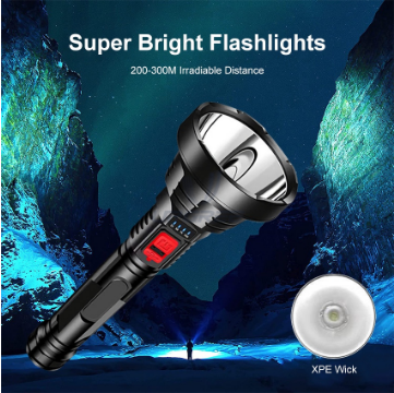 Upgree Flashlights Emergency Electric Torch Light Portable Lamp Light Camping Hiking Work Lights Flashlight Bright Searchlight Spotlight