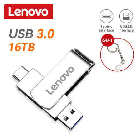 Lenovo New Super Mini Metal Usb Flash Drive 128/256/512GB Tiny Pendrive Memory Stick 1TB 2TB Storage Device WaterProof U Disk