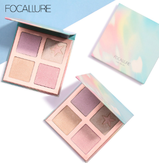FOCALLURE 4 Colors Highlighters Palette Pigment Shimmering
