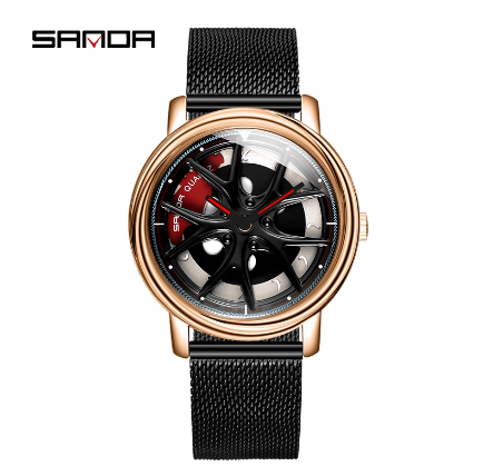 SANDA Original watches for men Analog Quartz Watch sports watch Stainless steel strap 1025 6