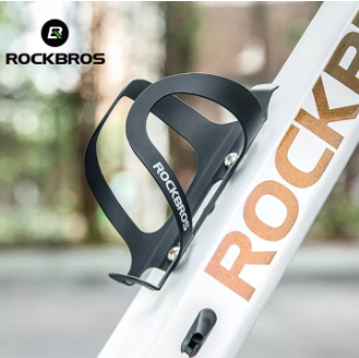 Rockbros Aluminum Alloy Bottle Cage Ultralight High Elastic MTB Water Bottle Holder Smooth Rubber Paint Covered High Quality Road Bicycle Bottle Mount Bike Accessories