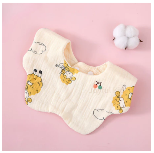 Baby Saliva Towel Cotton Wrinkled Cloth Petal Bib Absorbent Baby Saliva Pocket Infant Anti-Vomiting Milk Towel Pinny B4