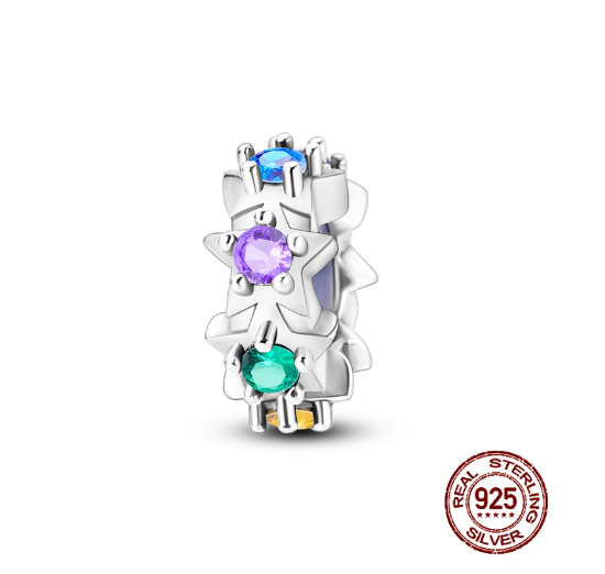 Fit Original Pandora Bracelet Beads Pendant 925 Sterling Silver Love Positioning Buckle Series Colorful Women Jewelry DIY Gift S038