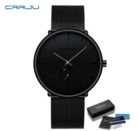 CRRJU Men's Watch Original Brand Ultra thin Sports Fashion Business Simulation Quartz Stainless Steel Waterproof 2150 M09
