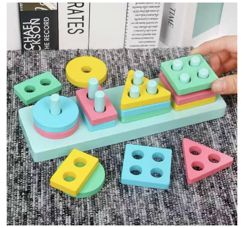 k2-shop Geometric shapes paired four column shape for children's toys