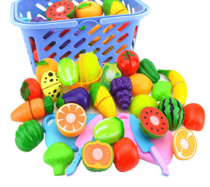 Fruit Vegetable Food Cutting Set Reusable Role Play Pretend Kitchen Kids Toys