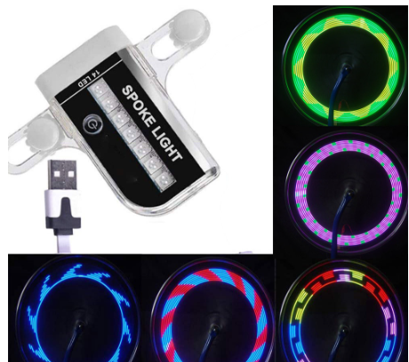 Fiveall Professional Bicycle 14 LED Wheel Light Lamp Waterproof Cycling Accessories