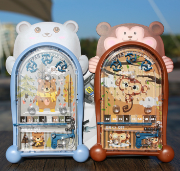 Pinball Game Classic Educational Toy Random Color Animal Frog Shape Pinball Machine for Kids