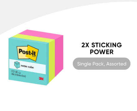 Post It Cube Notes 3In x 3In 400 sheets