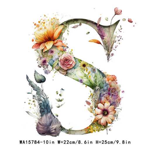 A-Z Letter Visual Design Iron On Transfer For Clothing Dtf Transfers Ready To Press S