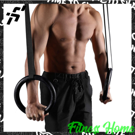 ABS Indoor Gymnastics Rings Pull Ups Fitness Rings Adjustable Straps For Strength Training Workouts