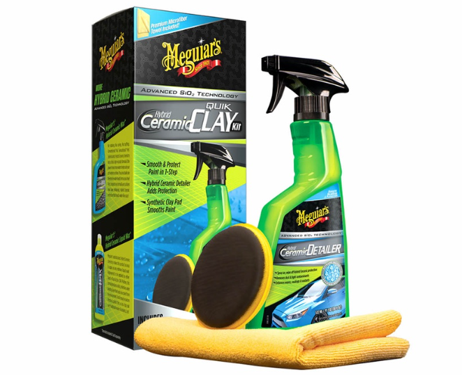 Meguiar's Hybrid Ceramic Quick Clay Kit Premium Microfiber Towel Included G200200