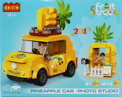 Cogo Fruit Tree Pineapple Car and Photo Studio Building Blocks