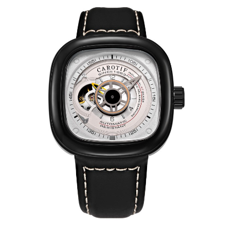 CAROTIF Automatic Skeleton Watch for men - Fashion Waterproof leather strap Sport Watches men watch F1003 12