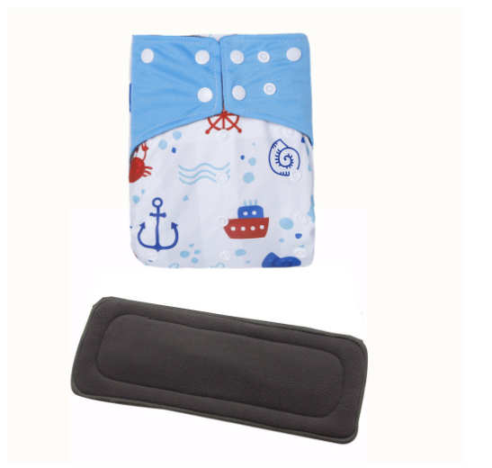 Cloth Diaper 1 Set With Bamboo Charcoal Inserts In Stocks D21
