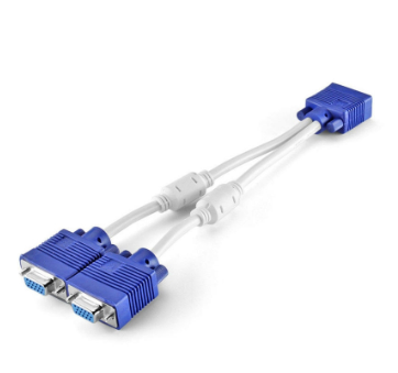 Resong 15 Pin SVGA VGA Male To 2 Dual Female Y Splitter Adapter