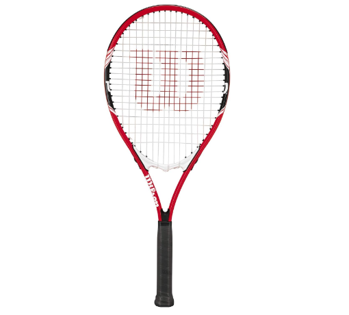 Wilson Federer Adult Recreational Tennis Racket - Grip Size 3 - 4 3/8", Red/White/Black