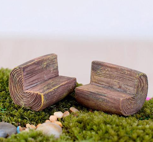 Mini Chair Sofa Fairy Garden Bench Model Miniature Doll House Decor