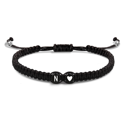 Tala for you Letter Initial Couple Bracelets Handmade Adjustable Bracelets Cord Bracelet N