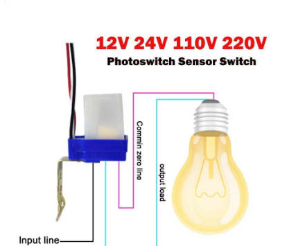 Auto Switch Photocell Photoswitch Sensor Switch Turns on/off Photocell Street Light Switch dc 12v 24v ac 110v 220v photo control