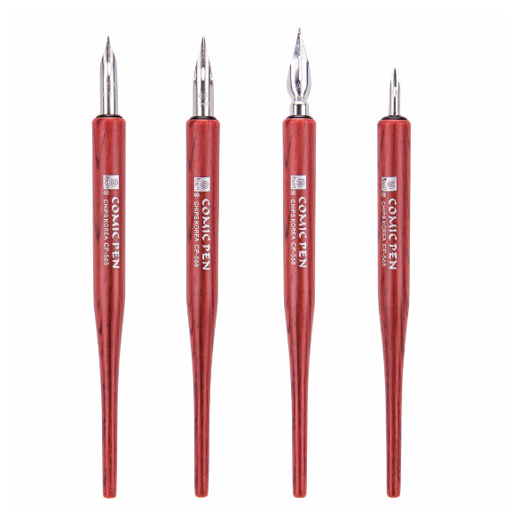 SeamiArt 4 Pcs. Pen Nib + 2 Pcs. Pen Holder Set For Artist Anime Comic Calligraphy