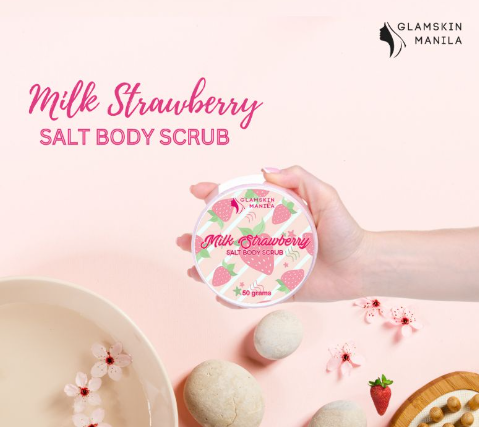 Glamskin Manila Milk Strawberry Salt Body Scrub
