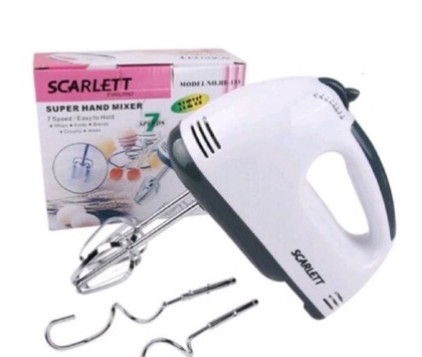 WJ-White Cream Baking Tools Dough Mixer 7 Speed Electric Hand Mixer Household Handheld Whisk Egg Bea