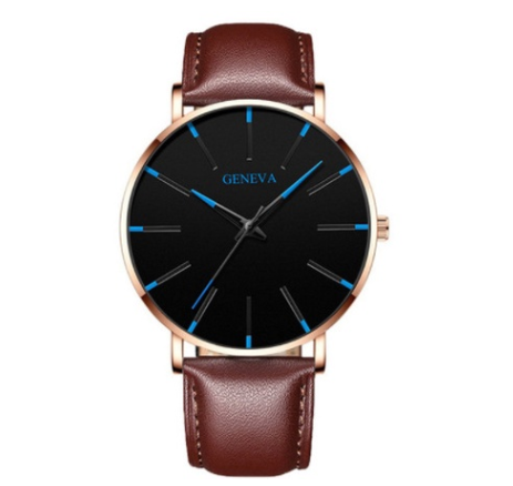 Explosive mesh belt classic dented color scale color pointer watch business men's watch simple alloy belt quartz watch M6