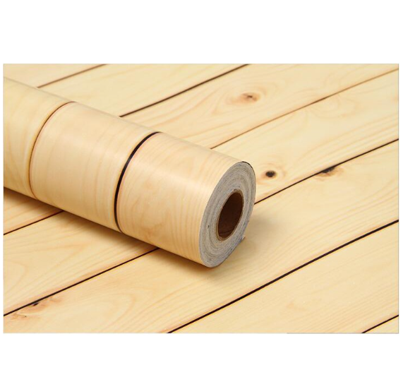 Wallpaper PVC Self Adhesive 10metersX45cm Waterproof Sticker Yellow Wood Design