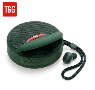 T&G TG808 TWS Portable Wireless Bluetooth Speaker With In-Ear Earbuds 3D Surround Sound Stereo