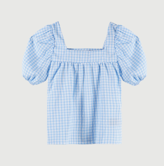 Petrol Ladies Modified Woven Boxy Fitting Blouse Rayon Fabric Trendy Fashion 120430 Powder