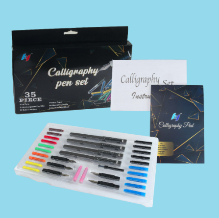 SeamiArt Calligraphy Pen Set With Holder Nibs Colorful Ink Sac 35Pcs/Set