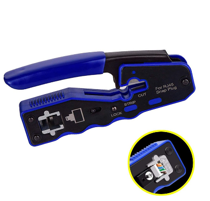 Compact RJ45 Pass Through Crimp Tool EZ Type RJ45 Crimping Tool For RJ45 Plug Cat6 Cat5e