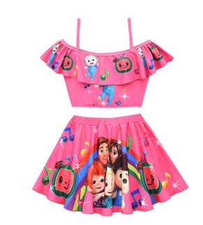 Girl child Pretty skirt anak Medyo 2021 Summer Cocomelon Swimsuit For Baby Girl Bathing Clothes