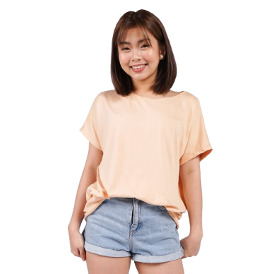 INSPI Drape Tops for Women Korean Top Trendy Tee Pambahay Blouse Cotton Shirt Yellow Blue Sleepwear (Skin)