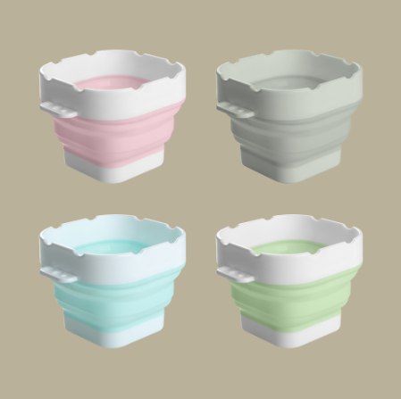 SeamiArt Morandi Folding Mini Bucket with Brush Pen Holding for Washing PaintBrush Watercolor Drawing Tools