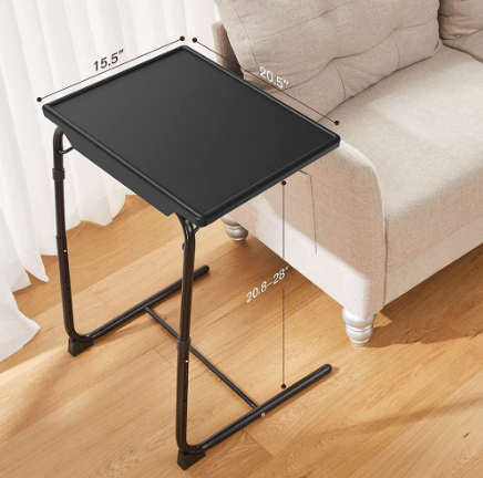 Adjustable Tray Table Dinner Laptop Table Side/Over Bed & Sofa, Comfortable Folding Desk