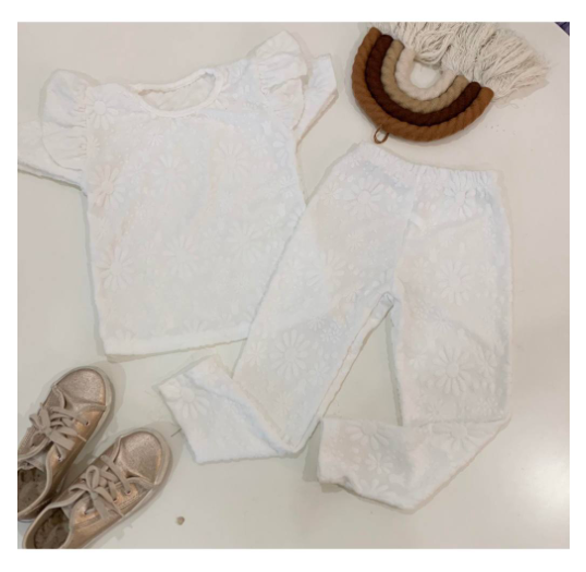 Gwen Kids Ruffle Sleeve Tee and Leggings Terno for Girls D3