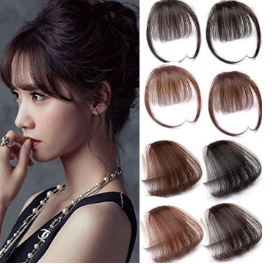 Thin Air Bangs Hair Extension Clip In Fringe Front Hairpiece