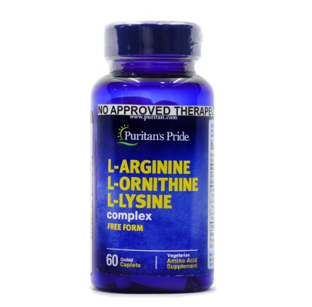 Puritans Pride L-Arginine L-Ornithine L-Lysine 60 Caplets