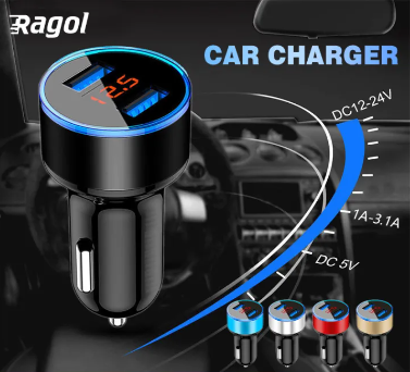 Car Charger 3.1A Dual USB Professional 2 Port LED Display PK Original Fast Charging