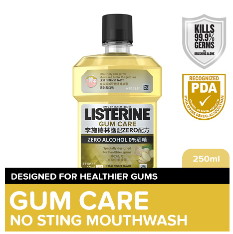 Listerine Gum Care Zero Alcohol / Alcohol free Mouthwash 250ml for Gum Care, Fresh Breath