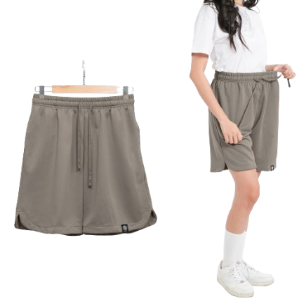 Inspi Chic Knit Walking Shorts For Women with Drawstring and Pockets Plain Ultrasoft Short Collection (Mocha)